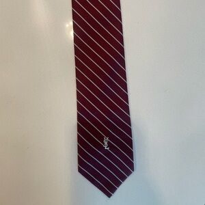 Vintage Maroon Stipe Yves Saint Laurent Tie